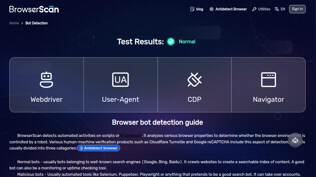 BrowserScan — Normal